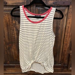 Eddie Bauer, medium, red, white & blue striped shirt